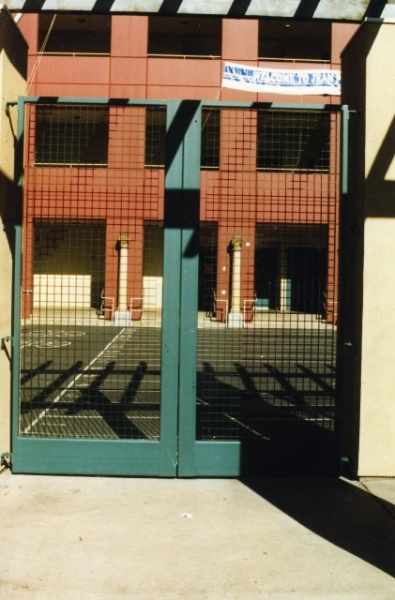 Squared Fenced School Gate