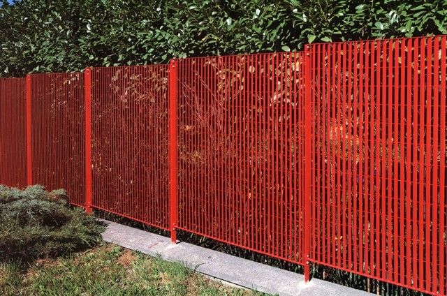 Red Fenced Railing