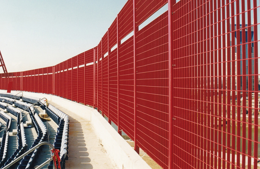 Red Stadium Fence
